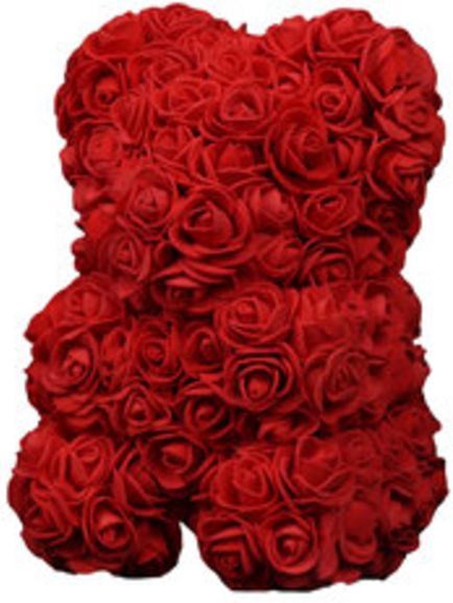 Rozen beer rood met rood hart 25 cm | Liefde / ik hou van jou / I love you | Valentijn | Kerstpakket | Vaderdag | Moederdag | Valentijnsdag / Valentijns cadeau | Teddybeer / Bear / Love beer / Beren knuffel / Pluche liefdes beer roos  | 25 cm